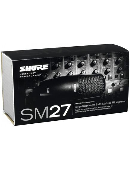 SM27-SC Large Diaphragm Condenser Microphone with Shock Mount, Cardioid, Black, Mounting Type: Shock Mount, 3 image